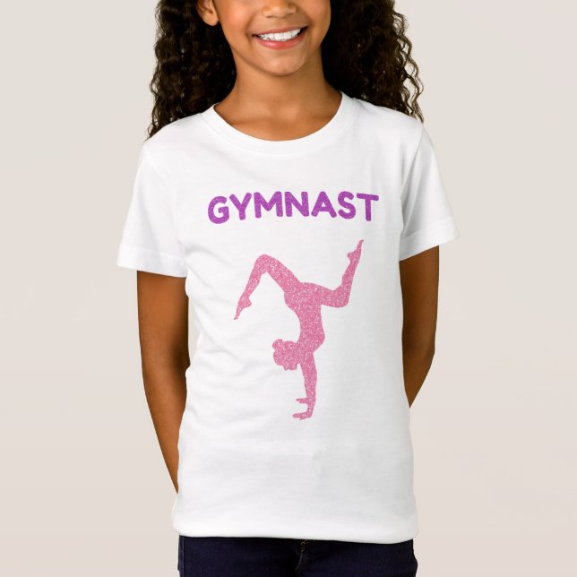 T-Shirt Gymnast Pink & Purple Sparkle (Frente)