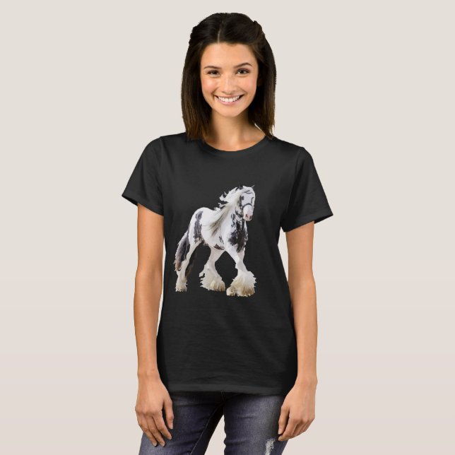 T-shirt Gypsy Mare Stallion Draft Horse (Frente Completa)