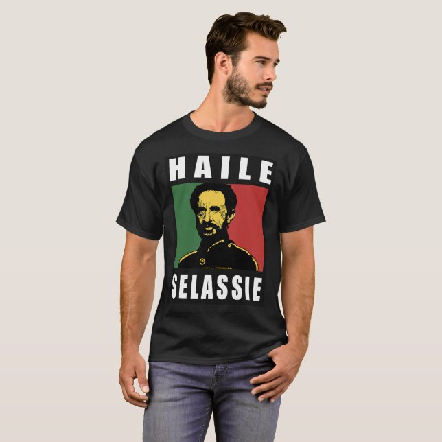 T-shirt Haile Selassie Emperor - reggae Shirt - (Frente Completa)