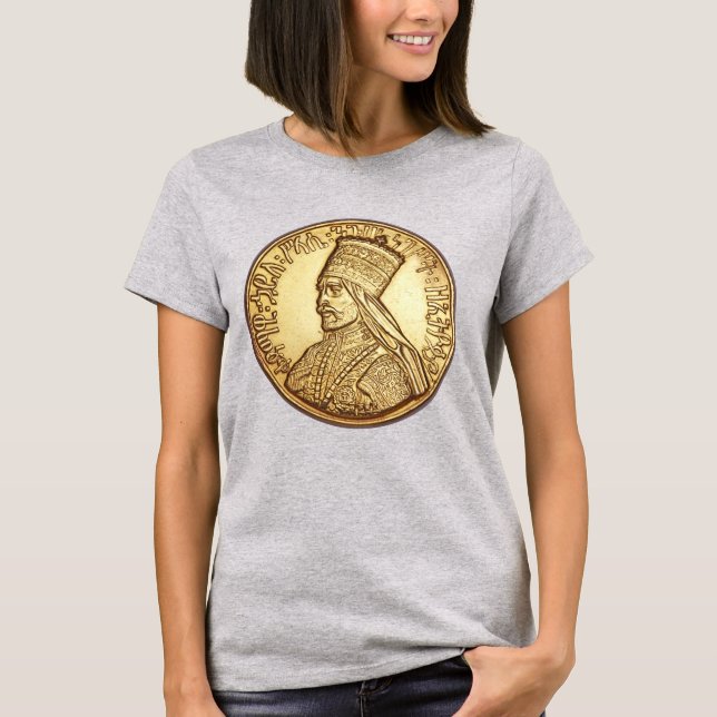 T-shirt Haile Selassie império of Ethiopia Rasta Girl (Frente)