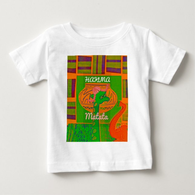 T-shirt Hakuna Giraffe Art Impressão (Frente)