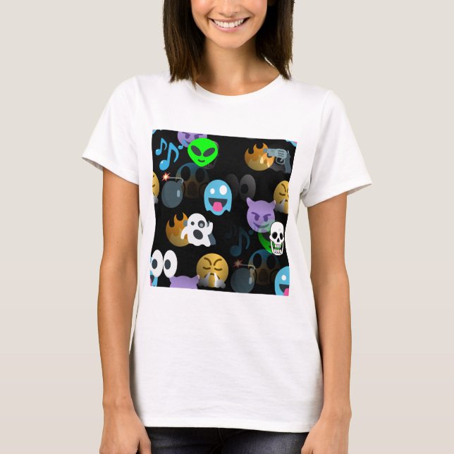 T-shirt halloween emojis (Frente)
