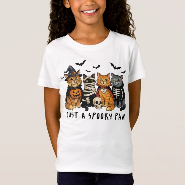 T-shirt Halloween Just a Spooky Paw (Frente)