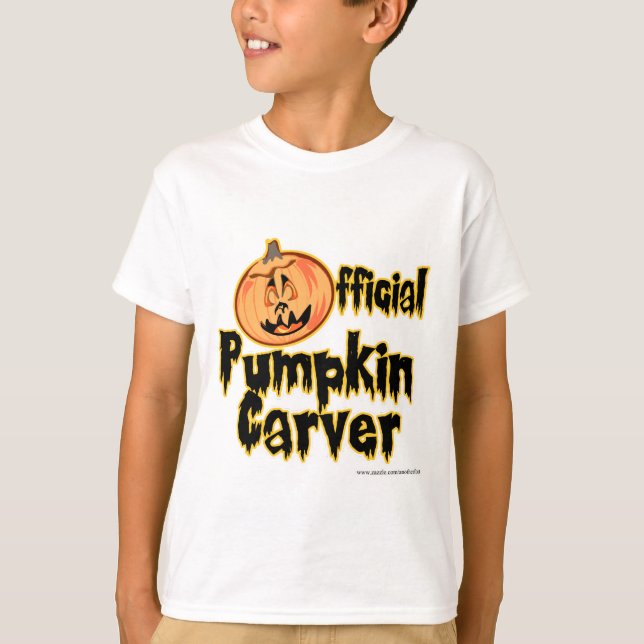 T-shirt Halloween Oficial Pumpkin Carver (Frente)