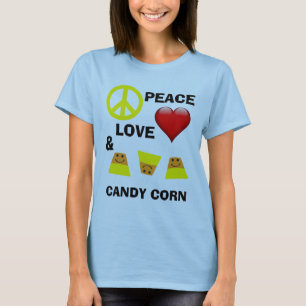 T-shirt Halloween Peace Love and Candy Corn
