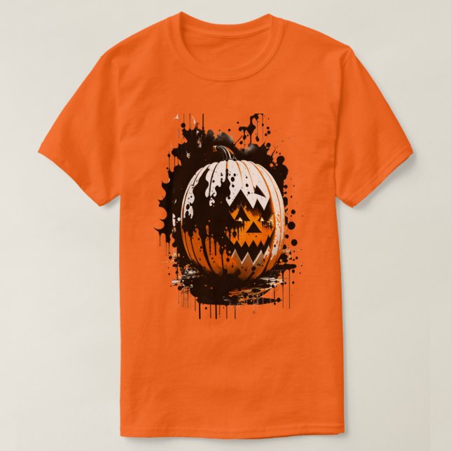 T-Shirt Halloween Scary Pumpkin Holiday (Frente do Design)