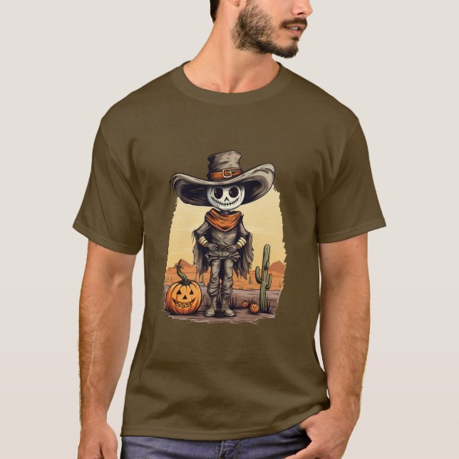 T-shirt Halloween Skeleton Citrouille (Frente)