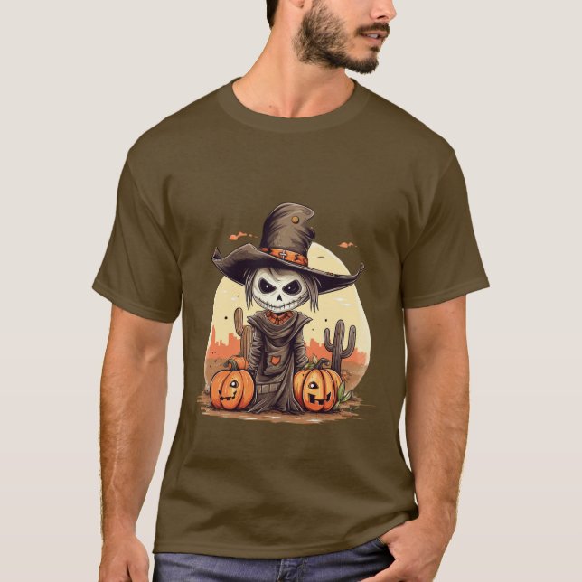 T-shirt Halloween Skeleton Citrouille (Frente)
