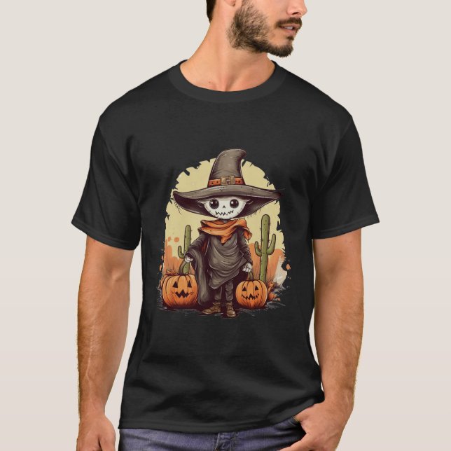 T-shirt Halloween Skeleton Citrouille (Frente)