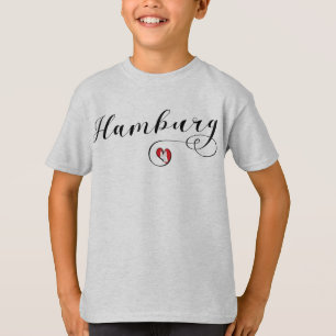 T-shirt Hamburg Heart Flag, Alemanha, Hamborg