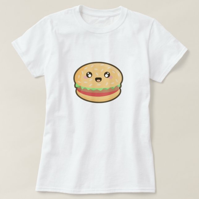 T-shirt Hamburger de Kawaii (Frente do Design)