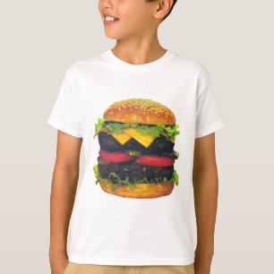 T-shirt Hamburger de luxe dobro com queijo