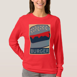 T-shirt Hamburger em Arte Azul
