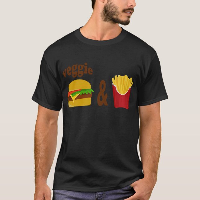 T-shirt Hamburguer e fritadas do vegetariano (Frente)