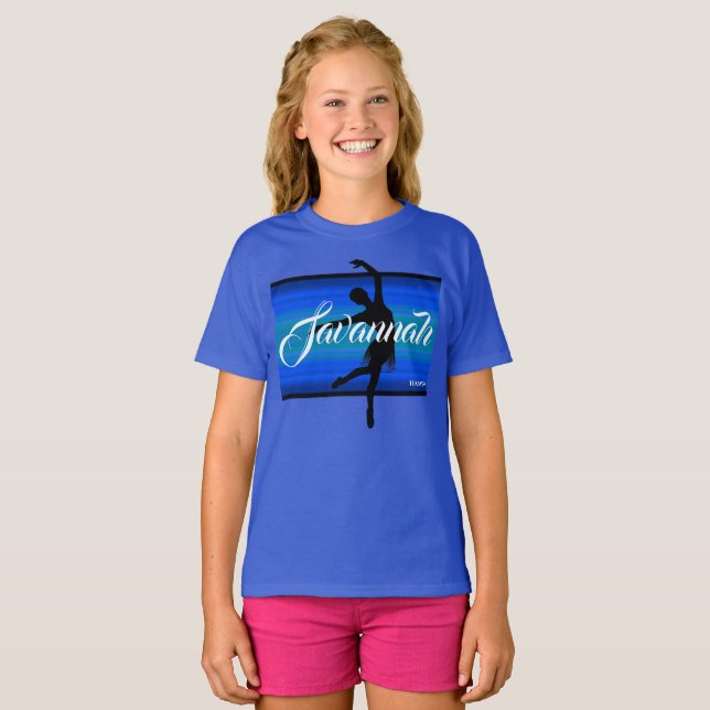 T-shirt HAMbWG - Camisa-T para crianças - Ballerina azul (Frente Completa)