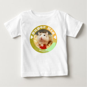T-shirt HammyVille - Hamster Branco Marrom - Super Criança
