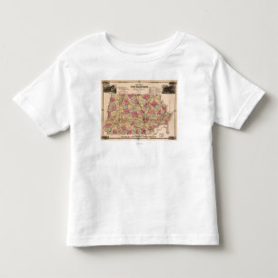 T-shirt HampshirePanoramic novo MapNew Hampshire