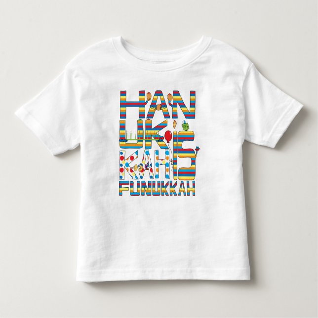 T-shirt "Hanukkah é Funukkah" Toddler Fleece Sweet (Frente)
