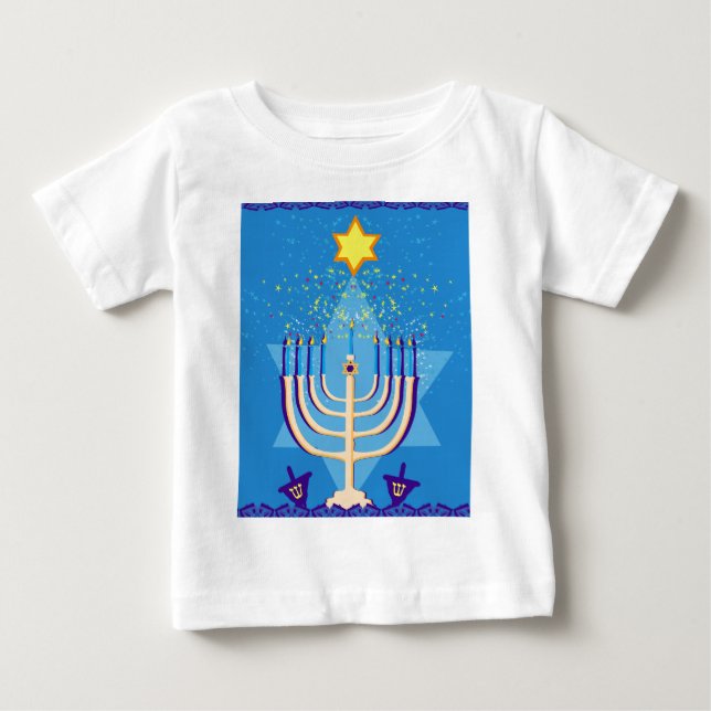 T-shirt hanukkah menorah (Frente)