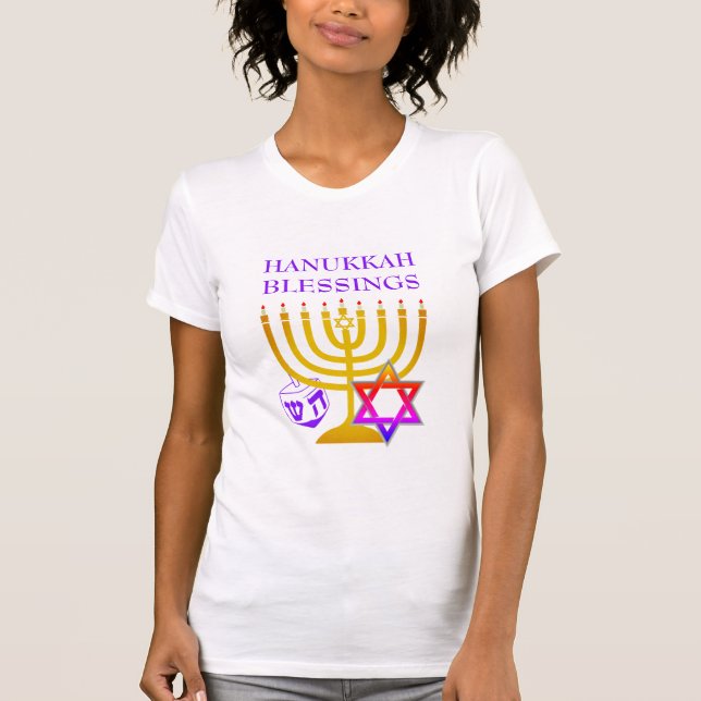 T-Shirt HANUKKAH Personalizado Moderno (Frente)