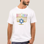 T-shirt Hanukkah Rainbow Candles Dourados Menorah<br><div class="desc">Você está vendo The Lee Hiller Designs Collection of Home and Office Decor,  Roupa,  Gifts and Coleções. As Designs incluem Lee Hiller Photoographic e Mixed Media Digital Art Collection. Você pode ver sua fotografia da Nature em http://HikeOurPlanet.com/ e seguir seu blog de caminhada no Hot Primavera National Park.</div>