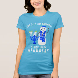 T-shirt Hanukkah Snowman Cute Engraçado