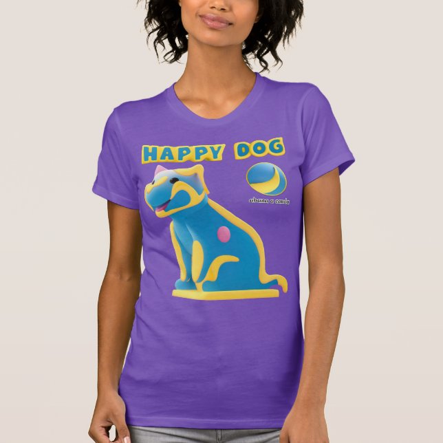 T-Shirt Happier dog (Frente)