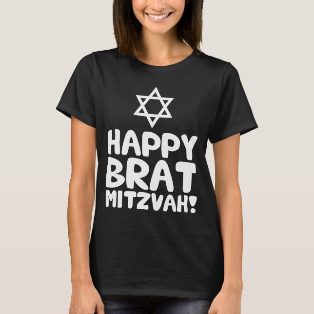 T-shirt Happy Brat Mitzvah (Bar / Bat Mitzvah) (Frente)