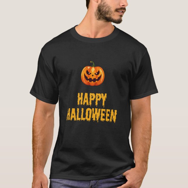 T-Shirt, Happy Halloween Pumpkin T-Shirt (Frente)