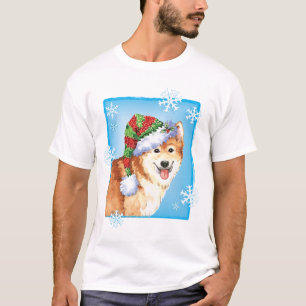 T-shirt Happy Howlidays Islandês Sheepdog