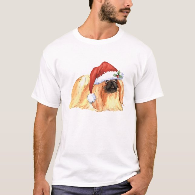 T-shirt Happy Howlidays Pekingese (Frente)