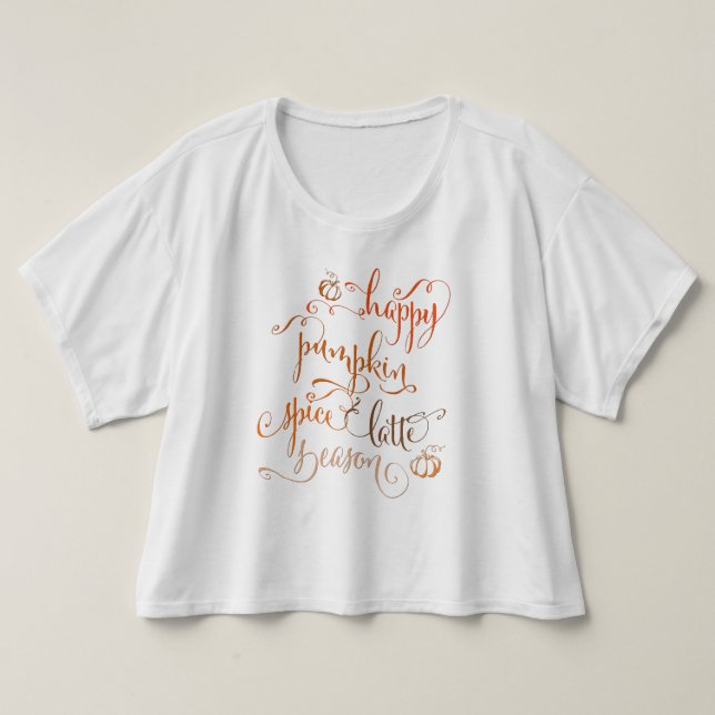 T-shirt Happy Pumpkin Spice Latason (Frente do Design)