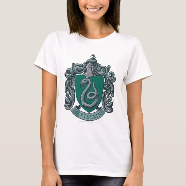 T-shirt Harry Potter | Brasão de Slytherin Verde (Frente)