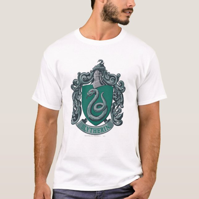 T-shirt Harry Potter | Brasão de Slytherin Verde (Frente)