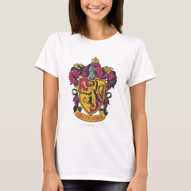 T-shirt Harry Potter| Gryffindor Crest Dourado e Vermelho (Frente)