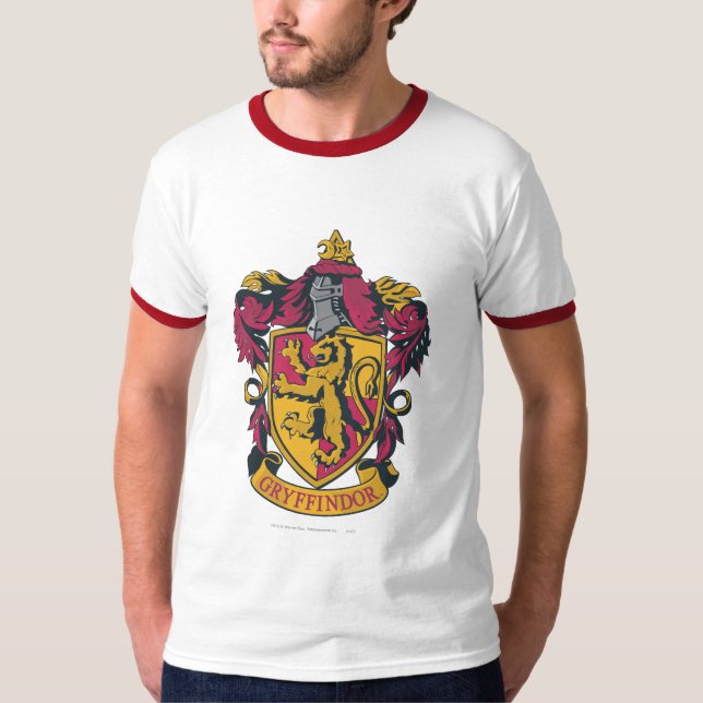 T-shirt Harry Potter| Gryffindor Crest Dourado e Vermelho (Frente)