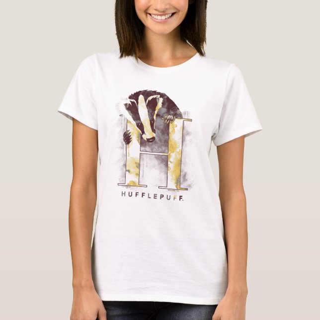 T-shirt Harry Potter | HUFFLEPUFF™ Texugo Aquarela (Frente)