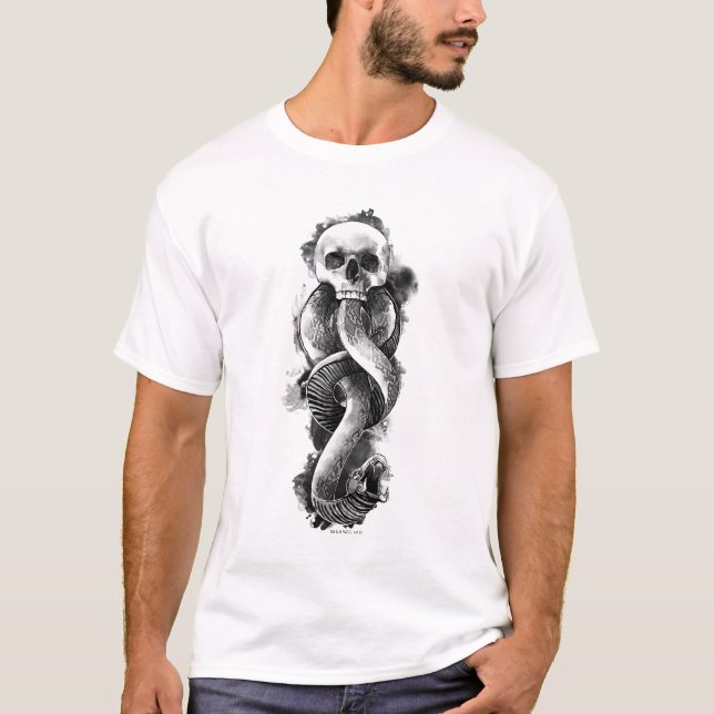 T-shirt Harry Potter | Marca de Trevas Aquarela (Frente)