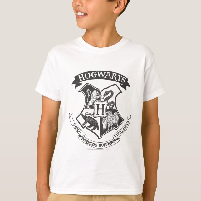 T-shirt Harry Potter | Retro Hogwarts Crest (Frente)