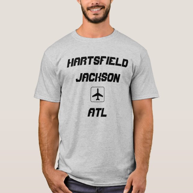 T-shirt Hartsfield Jackson Atlanta, Código do Aeroporto da (Frente)