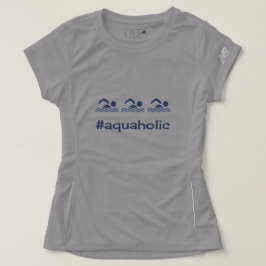 T-shirt Hashtag aquaholical azul-natação