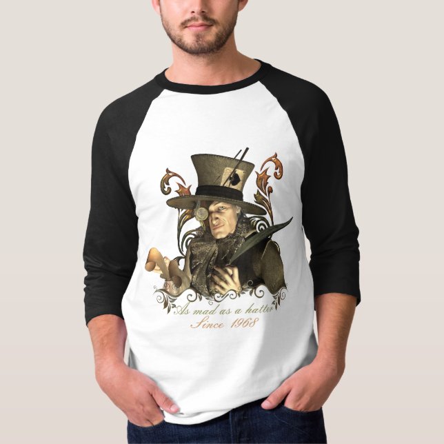 T-shirt Hatter louco (personalize a data!) (Frente)