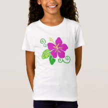 T-shirt havaiano da flor do hibiscus das meninas