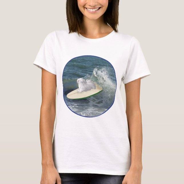 T-shirt Havanese Surfer Dude (Frente)