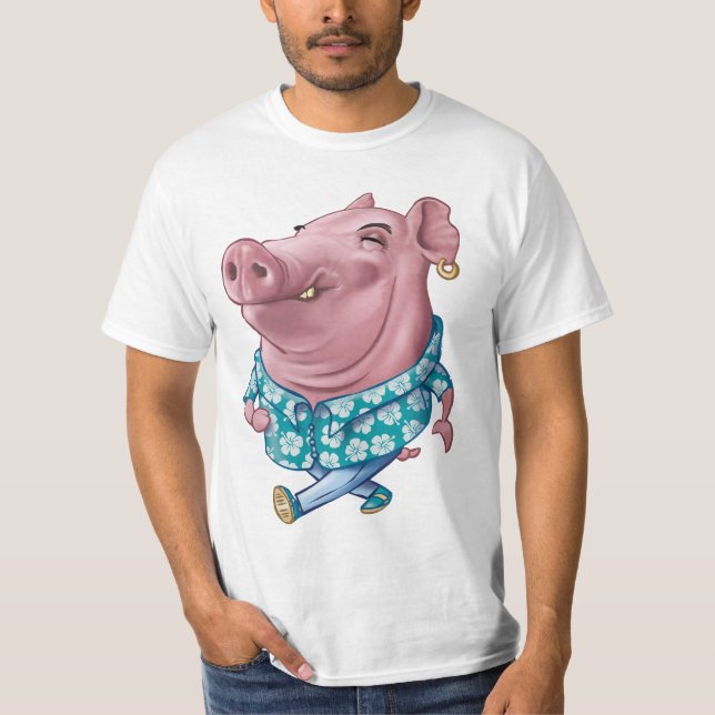 T-shirt Hawaiian Pig (Frente)