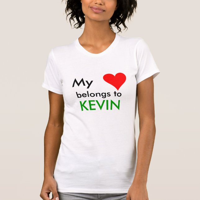 T-shirt HEART1, meu, pertence a, KEVIN (Frente)