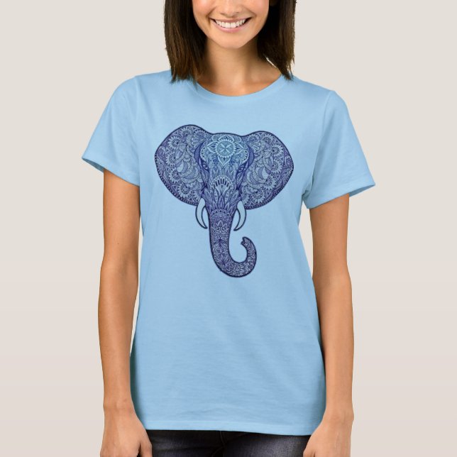 T-shirt Henna Elephant Art design (Frente)