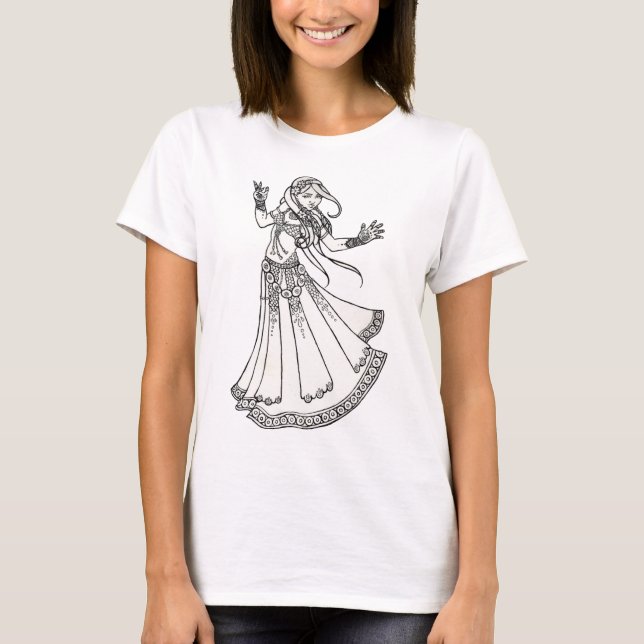 T-shirt Henna Tribal Belly Dancer (Frente)