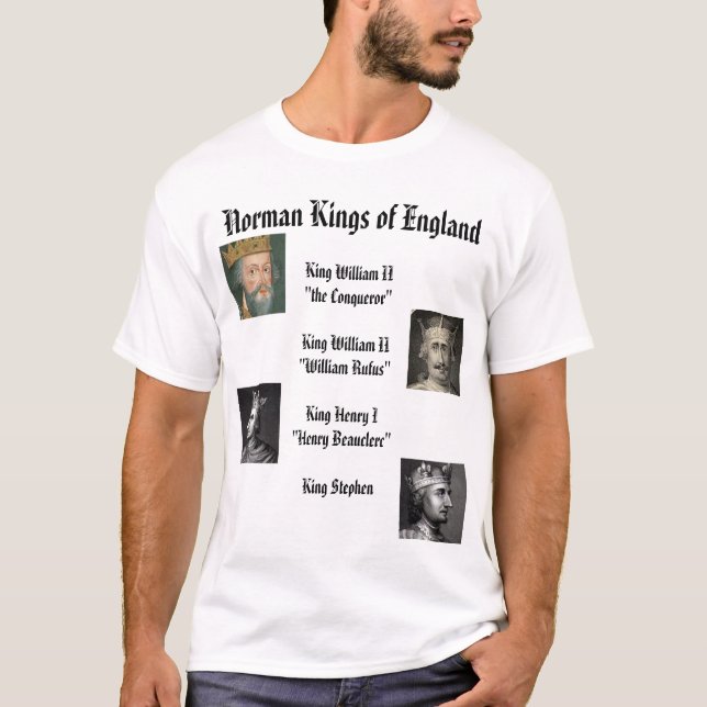 T-shirt Henry eu, William mim o conquistador, Stephen,… (Frente)