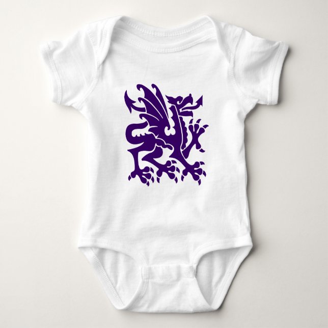 T-shirt Heraldic Dragon 01 - Deep Purple (Frente)